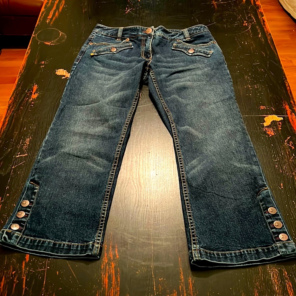 Louie denim crop sailor jeans